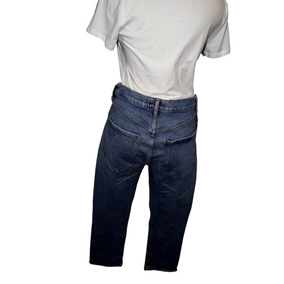 AGOLDE Riley High Rise Distressed Jeans Women’s Size 29 Blue Button Fly - Picture 2 of 7
